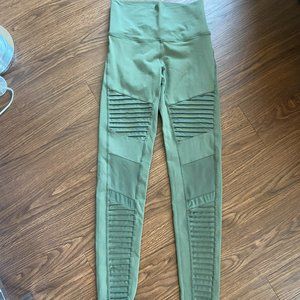 Alo High-Waist Moto Legging Hunter Green Jungle Nylon Yoga Pants Medium